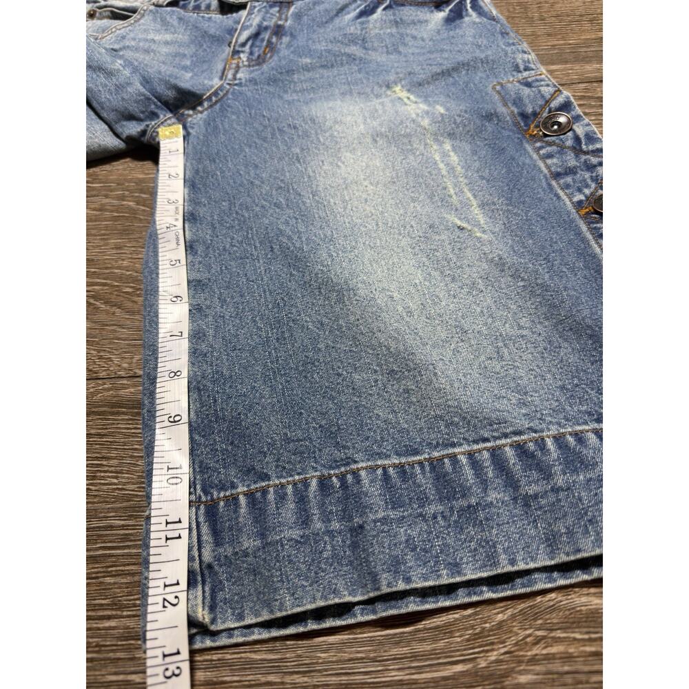 Lulu Jeans Womens Long Denim Shorts Culottes Bermuda Size 29 Distressed Y2K - Picture 10 of 10